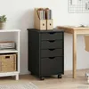 vidaXL Armoire à roulettes Gris 34 x 39 x 56 cm Bois de pin Voir les images du produit 1