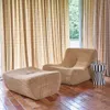 sweeek - Sessel mit Cordbezug und Hocker - Dunkelbeige Produktbild-Vorschau 4