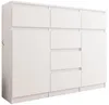 Komoda 120 cm 6 zásuvky 2 dveře skříňka FRAMIRE S-62D bílá Náhled obrázku produktu 6