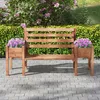 Rustikale Gartenbank aus Tannenholz mit Pflanzkästen, Produktbild-Vorschau 4