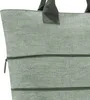 A close-up view of a green fabric shopper bag with zippers. Náhľad obrázku produktu