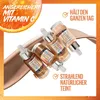 Several bottles of Maybelline Super Stay foundation are arranged diagonally on a white and orange background, with text overlays highlighting product features. Podgląd zdjęcia produktu