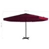 vidaXL Parasol avec mât en aluminium 500 cm rouge bordeaux Voir les images du produit 8