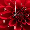 Wallario Design Wanduhr Rote Dahlienblüte in Nahaufnahme Produktbild-Vorschau 1