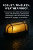 A dark, wet outdoor surface with a yellow industrial-style light fixture. Produktbild-Vorschau