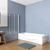 Duschspa 130x140cm Weiß Badewanneaufsatz 3-teilig Faltwand Produktbild-Vorschau 3
