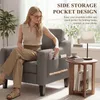 COLAMY : fauteuil d'appoint moderne en lin avec tablette Voir les images du produit 6