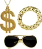 Protziges Verkleidungsset Zuhälter -  Goldene Sonnenbrille, Produktbild-Vorschau 2