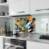 Küchenrückwand Spritzschutz Glas mit Motiv Abstrakte Kunst Produktbild-Vorschau 2