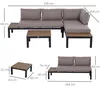 Outsunny 3-teiliges Gartenmöbel-Set Sofa Beistelltisch mit Produktbild-Vorschau 7