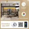 okwish Hochbett（90 x 200 cm）Einzelbett，Metallbett mit  Produktbild-Vorschau 7