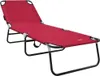 A red foldable sun lounger on a white background. Produktbild-Vorschau
