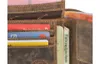 A close-up view of a brown leather wallet with various cards and banknotes inserted. Produktbild-Vorschau