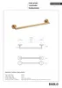 BABLO Handtuchhalter Messing Gold matt 65x505x55 mm für Bad Produktbild-Vorschau 2