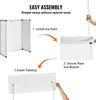 An instructional diagram showing the steps to assemble a portable trade show display table. Produktbild-Vorschau