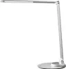 A modern silver and white LED desk lamp with an adjustable arm and base, shown against a white background. Voir les images du produit
