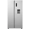 A side-by-side refrigerator with a water dispenser and a digital display. Produktbild-Vorschau