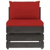 Modulares Mittelsofa mit Kissen Grau Imprägniertes Holz Produktbild-Vorschau 3