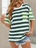Locker sitzendes Damen-T-Shirt mit kontrastierenden Produktbild-Vorschau 3