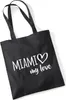 Huuraa Jutebeutel Miami my love 10 Liter Black Baumwolle Produktbild-Vorschau 1