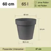 Central Garden Round Blumentopf in rot in 60 cm Produktbild-Vorschau 2