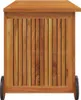 A side view of a wooden storage chest with wheels. Náhled obrázku produktu