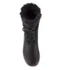 A top-down view of a black winter boot. Voir les images du produit