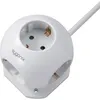 A white Sygonix power strip cube with multiple outlets, shown from a slightly elevated angle against a white background. Produktbild-Vorschau
