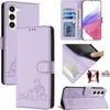 Leder Hülle für Samsung Galaxy S23 Süße Katze Flip Case Produktbild-Vorschau 1
