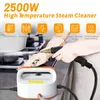A high-temperature steam cleaner is shown being used to clean a kitchen stove. Náhled obrázku produktu
