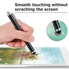 A hand holding a black stylus pen over a tablet screen displaying a drawing. Produktbild-Vorschau