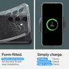 Collage showing a phone case and a phone charging wirelessly. Produktbild-Vorschau