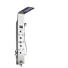 A modern stainless steel shower panel with a built-in LED display and multiple shower heads. Podgląd zdjęcia produktu