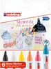 The image shows the packaging of a set of 6 Edding glass markers, with colorful drawings on the packaging illustrating their use on glass surfaces for celebrations. Anteprima dell’immagine prodotto