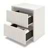 Nachttisch LUMIA Weiß 42x30x45 cm mit zwei Schubladen – Produktbild-Vorschau 4