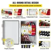 A detailed diagram of a solar combiner box with various components labeled. Náhled obrázku produktu