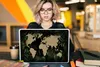 MuchoWow® Laptop Aufkleber Sticker Cover Weltkarte - Braun Produktbild-Vorschau 5