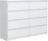 A white dresser with eight drawers, shown from a three-quarter side view against a white background. Produktbild-Vorschau