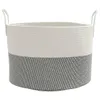 Aufbewahrungskorb Grau und Weiß Ø51x33 cm Baumwolle Produktbild-Vorschau 4
