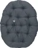 A dark gray tufted cushion for a chair. Produktbild-Vorschau