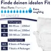 A size chart and product information for adult diapers. Produktbild-Vorschau