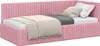 vidaXL Eckbettgestell mit Kopfteil Rosa 90 cm x 200 cm Samt Produktbild-Vorschau 1