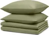 A stack of folded bedding and pillows. Anteprima dell’immagine prodotto