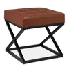 Relaxdays Sitzhocker, gepolstert, Kunstleder, Metall, Produktbild-Vorschau 8