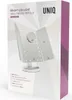 The image shows the packaging of a UNIQ Hollywood Trifold Mirror with LED lights. Produktbild-Vorschau