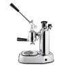 A chrome espresso machine with a black lever and knob, shown against a white background. Produktbild-Vorschau
