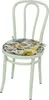 A white chair with a floral cushion. Podgląd zdjęcia produktu