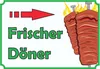 Frischer Döner Schild mit Pfeil rechts A1 (594x841mm) Produktbild-Vorschau 1