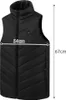 A black heated vest with size measurements indicated. Náhľad obrázku produktu
