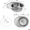 Edelstahl Spüle "Calypso SR" - Rundes Einbauspülbecken mit Produktbild-Vorschau 9